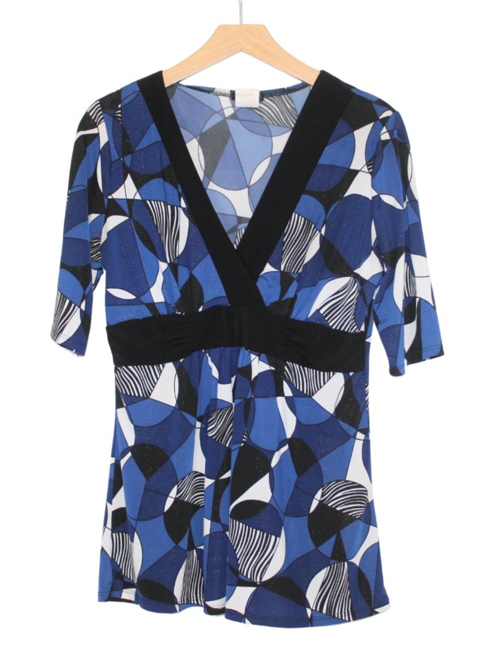 Y2K Maurices women's babydoll top size L glitter abstract v-neck half sleeve